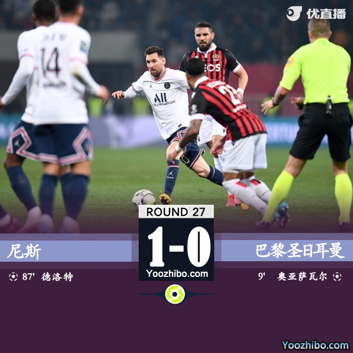 巴黎0-1尼斯  <a href=/star/zuqiu/119.html target=_blank class=infotextkey>梅西</a>零射门德洛特替补绝杀